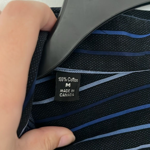 Ike Behar Black and Blue Men’s Striped Button Down ❤️ - Picture 6 of 8